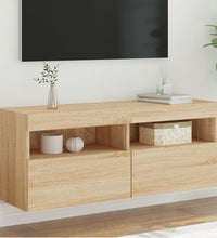 TV-Wandschrank mit LED-Leuchten Sonoma-Eiche 100x30x40 cm