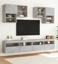 TV-Wandschrank mit LED-Leuchten Betongrau 100x30x40 cm