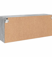 TV-Wandschrank mit LED-Leuchten Betongrau 100x30x40 cm