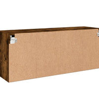 TV-Wandschrank mit LED-Leuchten Räuchereiche 100x30x40 cm