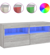 TV-Wandschrank mit LED-Leuchten Grau Sonoma 100x30x40 cm