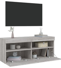 TV-Wandschrank mit LED-Leuchten Grau Sonoma 100x30x40 cm