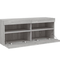 TV-Wandschrank mit LED-Leuchten Grau Sonoma 100x30x40 cm