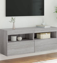 TV-Wandschrank mit LED-Leuchten Grau Sonoma 100x30x40 cm