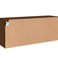 TV-Wandschrank mit LED-Leuchten Braun Eichen-Optik 100x30x40 cm