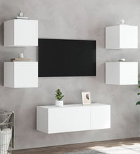 TV-Wandschränke mit LED-Leuchten 2 Stk. Weiß 30,5x35x30 cm