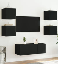 TV-Wandschrank mit LED-Leuchten Schwarz 30,5x35x30 cm