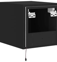 TV-Wandschrank mit LED-Leuchten Schwarz 30,5x35x30 cm