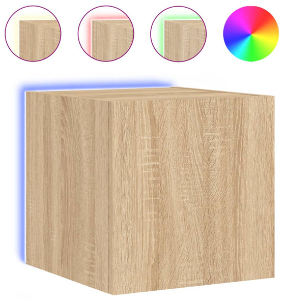 TV-Wandschrank mit LED-Leuchten Sonoma-Eiche 30,5x35x30 cm