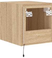 TV-Wandschrank mit LED-Leuchten Sonoma-Eiche 30,5x35x30 cm