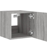 TV-Wandschrank mit LED-Leuchten Grau Sonoma 30,5x35x30 cm