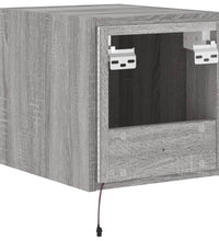 TV-Wandschrank mit LED-Leuchten Grau Sonoma 30,5x35x30 cm