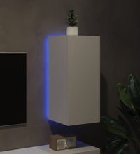 TV-Wandschrank mit LED-Leuchten Weiß 30,5x35x70 cm