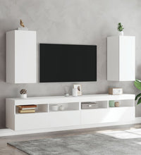 TV-Wandschrank mit LED-Leuchten Weiß 30,5x35x70 cm
