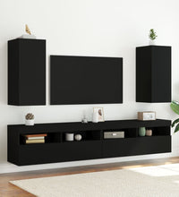 TV-Wandschrank mit LED-Leuchten Schwarz 30,5x35x70 cm