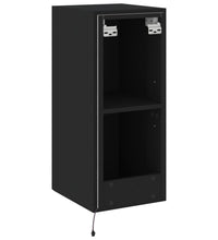 TV-Wandschrank mit LED-Leuchten Schwarz 30,5x35x70 cm