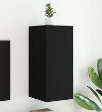 TV-Wandschrank mit LED-Leuchten Schwarz 30,5x35x70 cm