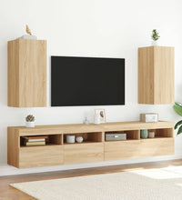 TV-Wandschrank mit LED-Leuchten Sonoma-Eiche 30,5x35x70 cm