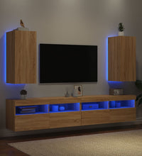 TV-Wandschränke mit LED-Leuchten 2 Stk. Sonoma-Eiche