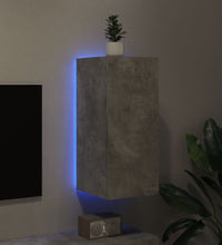 TV-Wandschrank mit LED-Leuchten Betongrau 30,5x35x70 cm