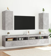 TV-Wandschrank mit LED-Leuchten Betongrau 30,5x35x70 cm