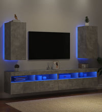 TV-Wandschränke mit LED-Leuchten 2 Stk. Betongrau 30,5x35x70 cm