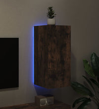 TV-Wandschrank mit LED-Leuchten Räuchereiche 30,5x35x70 cm