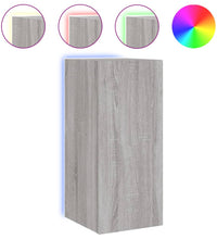 TV-Wandschrank mit LED-Leuchten Grau Sonoma 30,5x35x70 cm