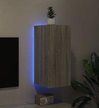 TV-Wandschrank mit LED-Leuchten Grau Sonoma 30,5x35x70 cm