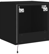 TV-Wandschrank mit LED-Leuchten Schwarz 40,5x35x40 cm