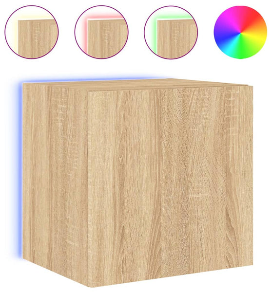 TV-Wandschrank mit LED-Leuchten Sonoma-Eiche 40,5x35x40 cm