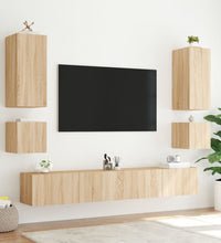 TV-Wandschrank mit LED-Leuchten Sonoma-Eiche 40,5x35x40 cm