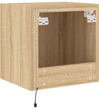 TV-Wandschrank mit LED-Leuchten Sonoma-Eiche 40,5x35x40 cm