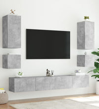 TV-Wandschrank mit LED-Leuchten Betongrau 40,5x35x40 cm