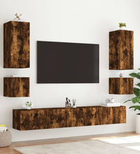 TV-Wandschrank mit LED-Leuchten Räuchereiche 40,5x35x40 cm