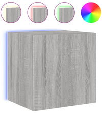 TV-Wandschrank mit LED-Leuchten Grau Sonoma 40,5x35x40 cm