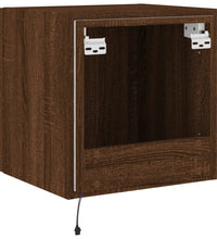 TV-Wandschrank mit LED-Leuchten Braun Eichen-Optik 40,5x35x40cm