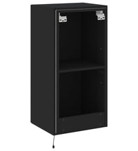 TV-Wandschrank mit LED-Leuchten Schwarz 40,5x35x80 cm