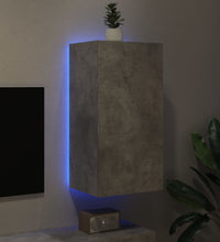 TV-Wandschrank mit LED-Leuchten Betongrau 40,5x35x80 cm