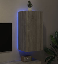 TV-Wandschrank mit LED-Leuchten Grau Sonoma 40,5x35x80 cm
