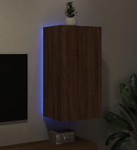 TV-Wandschrank mit LED-Leuchten Braun Eichen-Optik 40,5x35x80cm