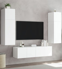 TV-Wandschrank mit LED-Leuchten Weiß 60x35x31 cm