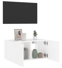 TV-Wandschrank mit LED-Leuchten Weiß 60x35x31 cm