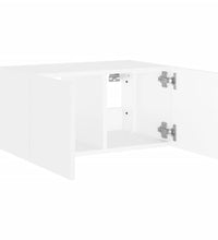 TV-Wandschrank mit LED-Leuchten Weiß 60x35x31 cm