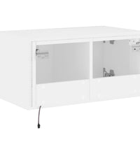 TV-Wandschrank mit LED-Leuchten Weiß 60x35x31 cm