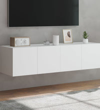 TV-Wandschränke mit LED-Leuchten 2 Stk. Weiß 60x35x31 cm