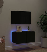 TV-Wandschrank mit LED-Leuchten Schwarz 60x35x31 cm