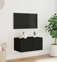 TV-Wandschrank mit LED-Leuchten Schwarz 60x35x31 cm