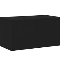 TV-Wandschrank mit LED-Leuchten Schwarz 60x35x31 cm