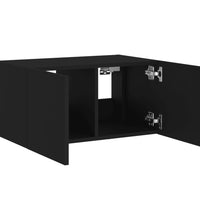 TV-Wandschrank mit LED-Leuchten Schwarz 60x35x31 cm